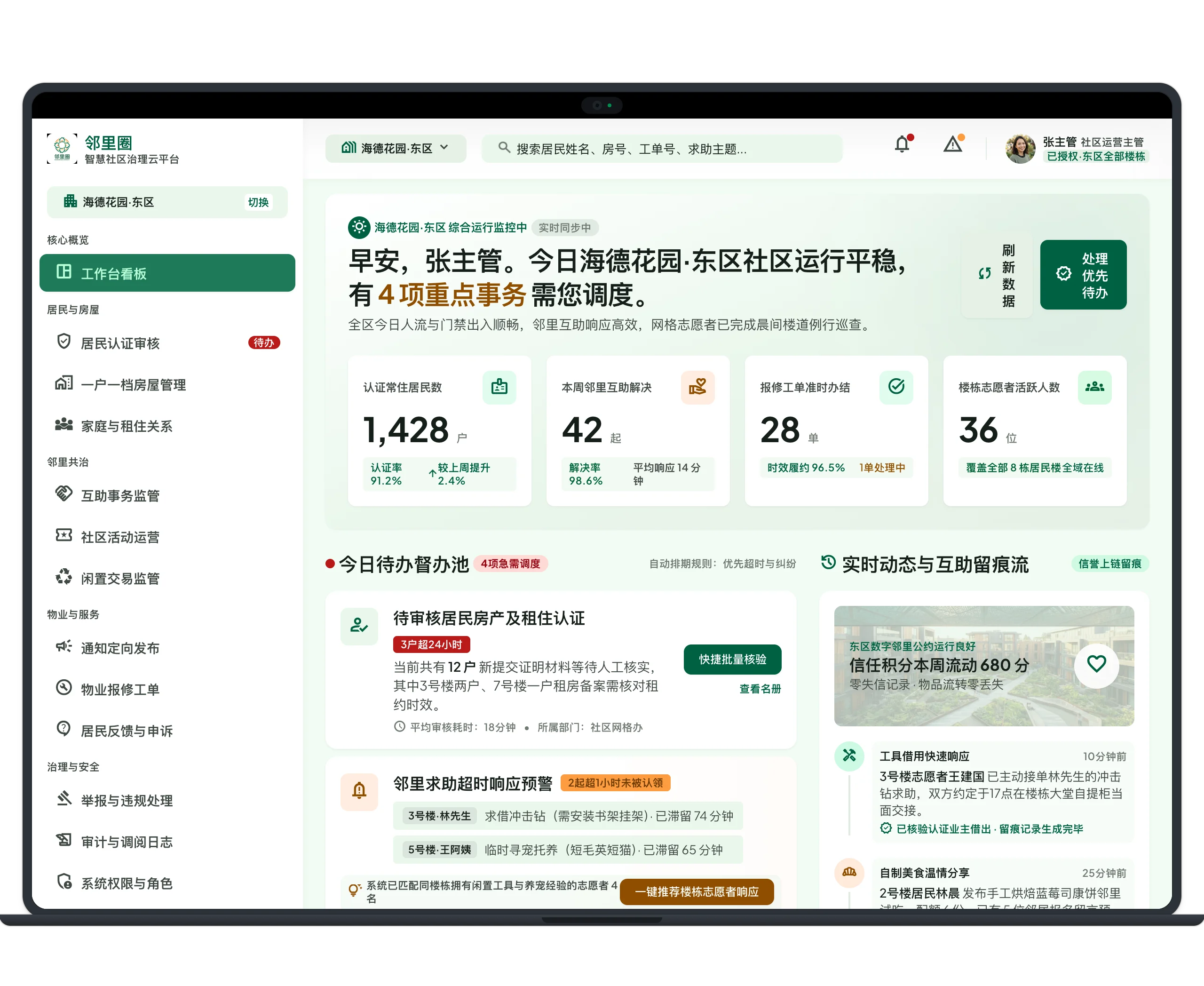 邻里圈社区运营管理后台界面