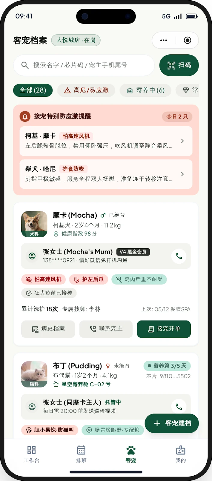 客宠档案真实产品界面